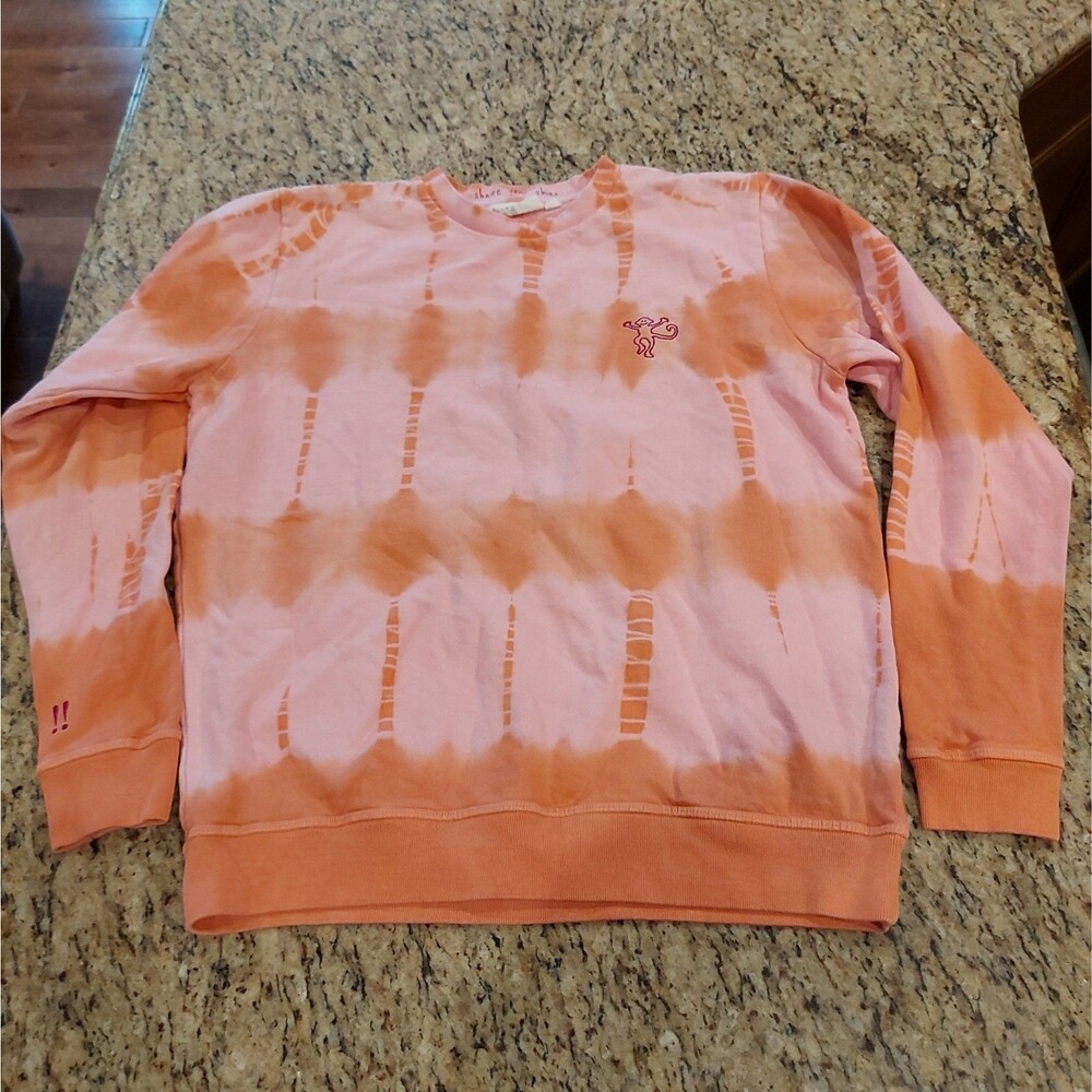 Roller Rabbit Pink/Orange Tie-Dye Sweatshirt Monkey Women’s Size Small Crewneck